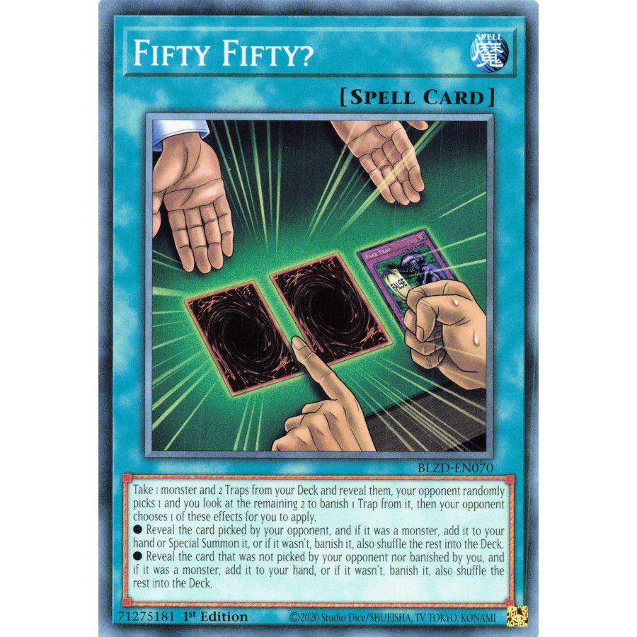 Yu-Gi-Oh TCG BLZD-EN070 C Fifty Fifty? Blazing Dominion
