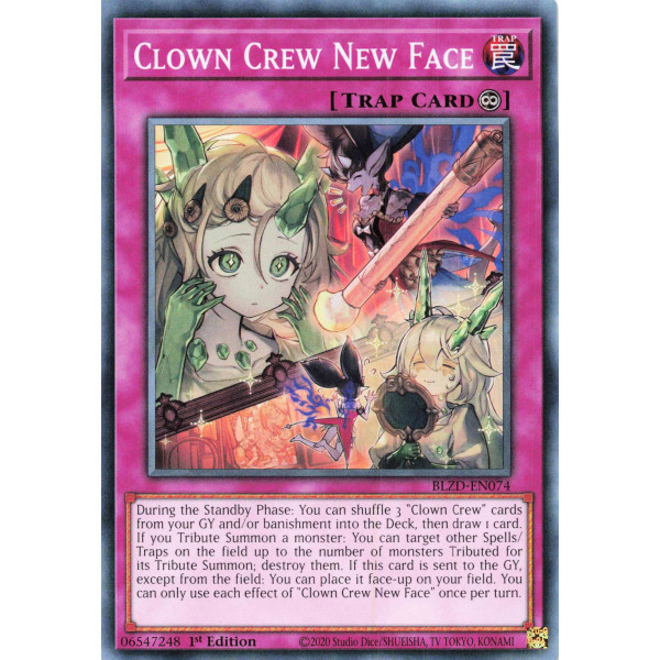 Yu-Gi-Oh TCG BLZD-EN074 C Clown Crew New Face Blazing Dominion