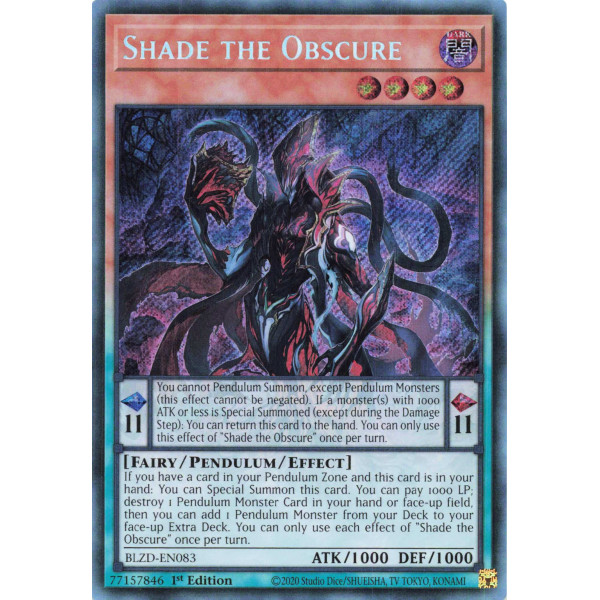 Yu-Gi-Oh TCG BLZD-EN083 SE Shade the Obscure Blazing Dominion