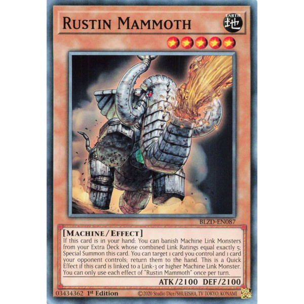 Yu-Gi-Oh TCG BLZD-EN087 C Rustin Mammoth Blazing Dominion