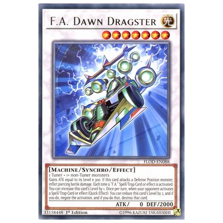 Dawn Dragster Rare 1ST ED NM 3X Yugioh FLOD-EN088 F.A 