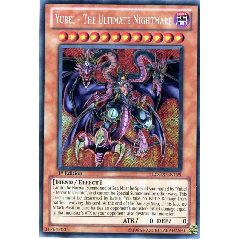 Yubel The Ultimate Nightmare LCGX-EN199 1st Edition Secret Rare Yugioh Card LP