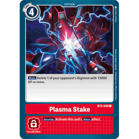 Digimon_TCG_BT3-098_Plasma_Stake_Common_Union_Impact_Card_Game