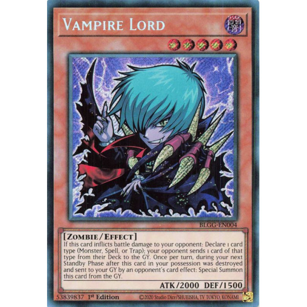Yu-Gi-Oh TCG BLGG-EN004 SE Vampire Lord (Chibi artwork) Battles of Legend: Glorious Gallery