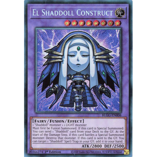 Yu-Gi-Oh TCG BLGG-EN006 SE El Shaddoll Construct (Chibi artwork) Battles of Legend: Glorious Gallery