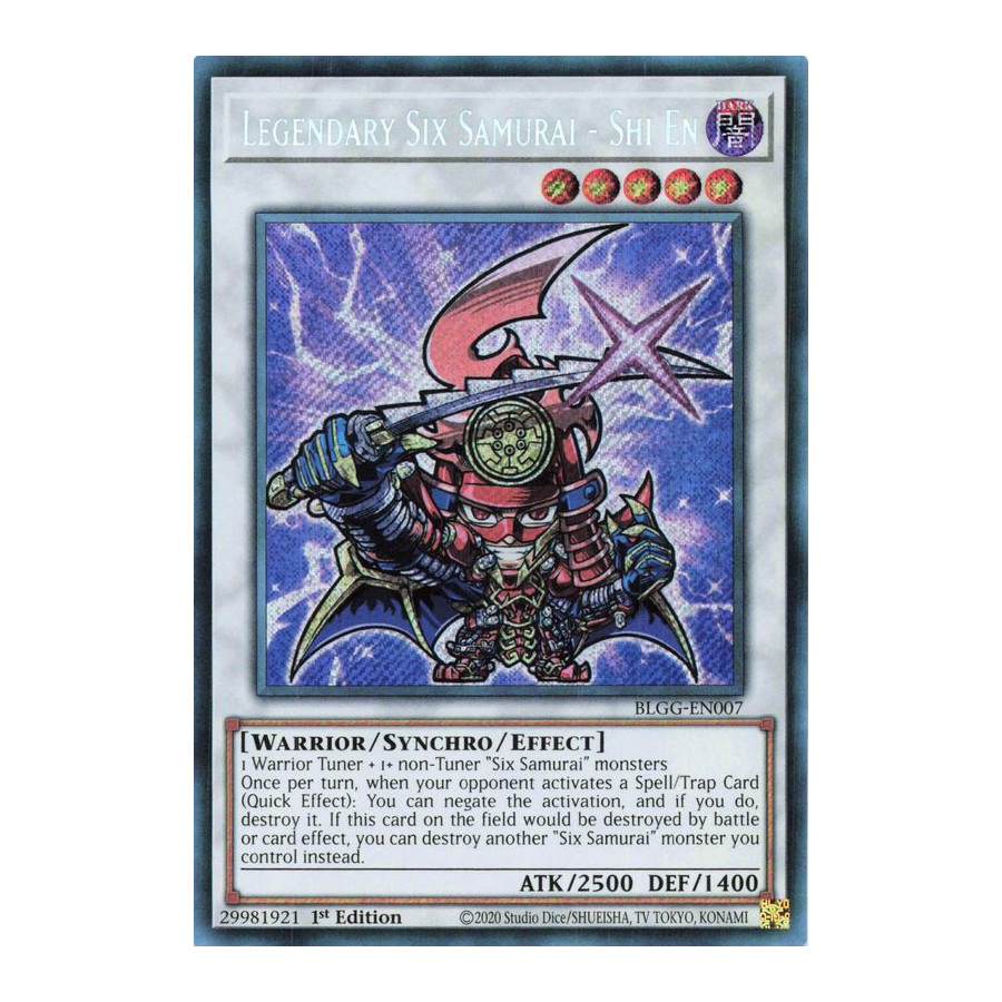 Yu-Gi-Oh TCG BLGG-EN007 SE Legendary Six Samurai - Shi En (Chibi artwork) Battles of Legend: Glorious Gallery