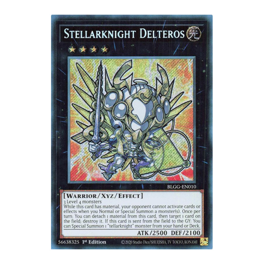 Yu-Gi-Oh TCG BLGG-EN010 SE Stellarknight Delteros (Chibi artwork) Battles of Legend: Glorious Gallery