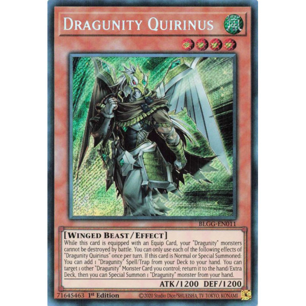Yu-Gi-Oh TCG BLGG-EN011 SE Dragunity Quirinus Battles of Legend: Glorious Gallery