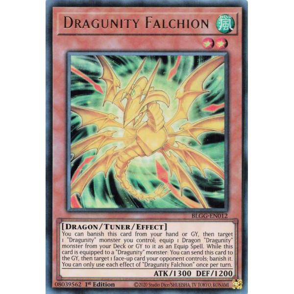 Yu-Gi-Oh TCG BLGG-EN012 UR Dragunity Falchion Battles of Legend: Glorious Gallery