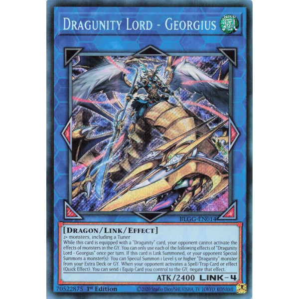 Yu-Gi-Oh TCG BLGG-EN014 SE Dragunity Lord - Georgius Battles of Legend: Glorious Gallery