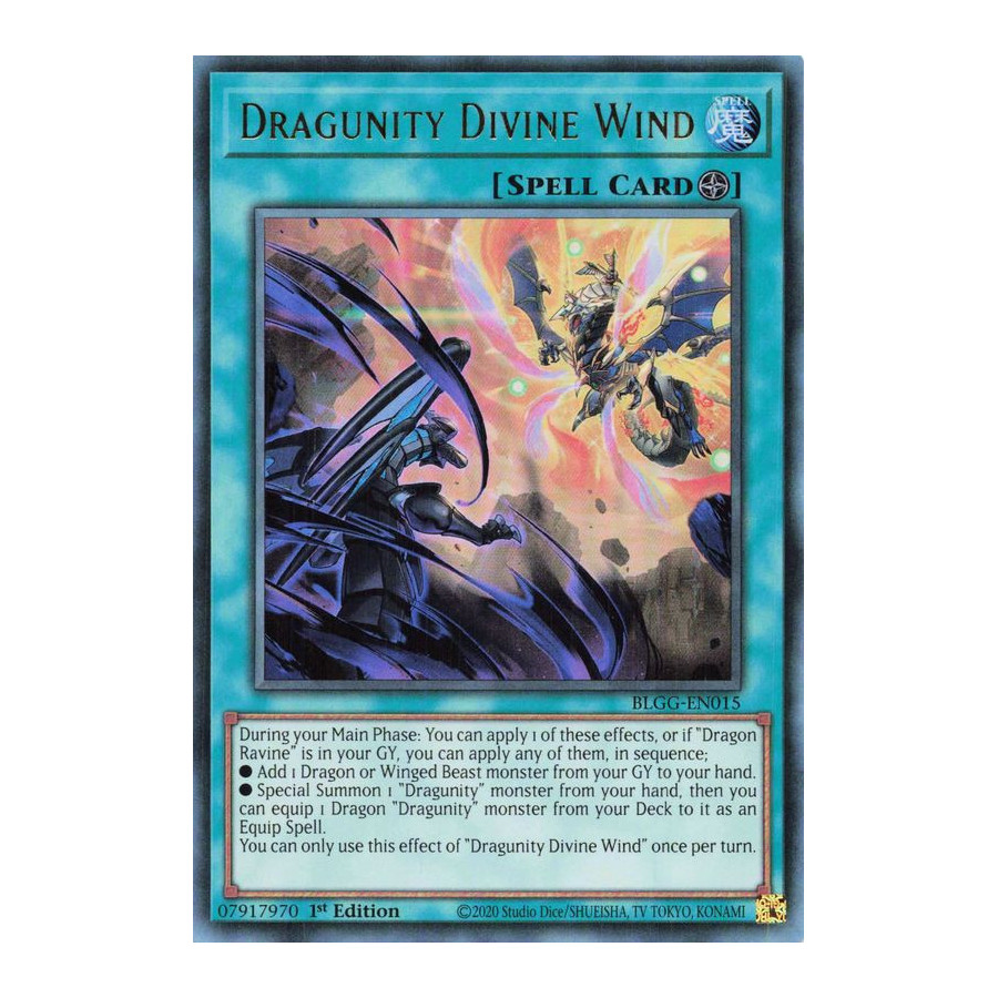 Yu-Gi-Oh TCG BLGG-EN015 UR Dragunity Divine Wind Battles of Legend: Glorious Gallery