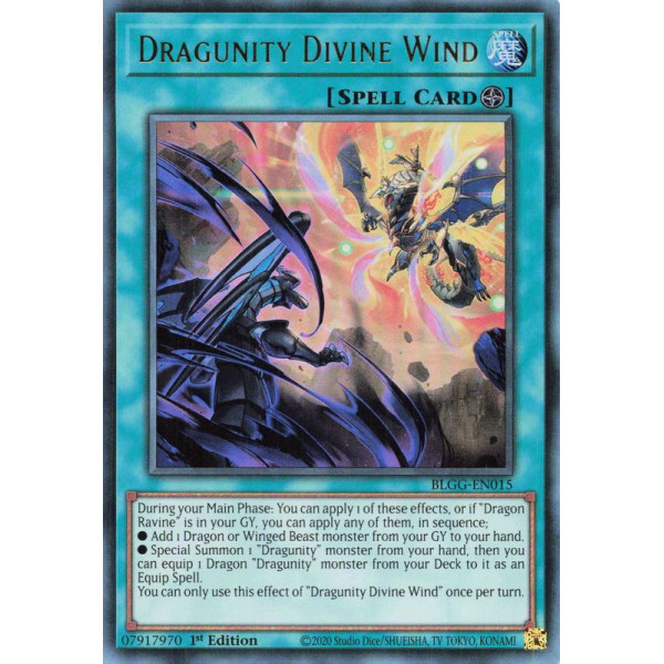 Yu-Gi-Oh TCG BLGG-EN015 UR Dragunity Divine Wind Battles of Legend: Glorious Gallery