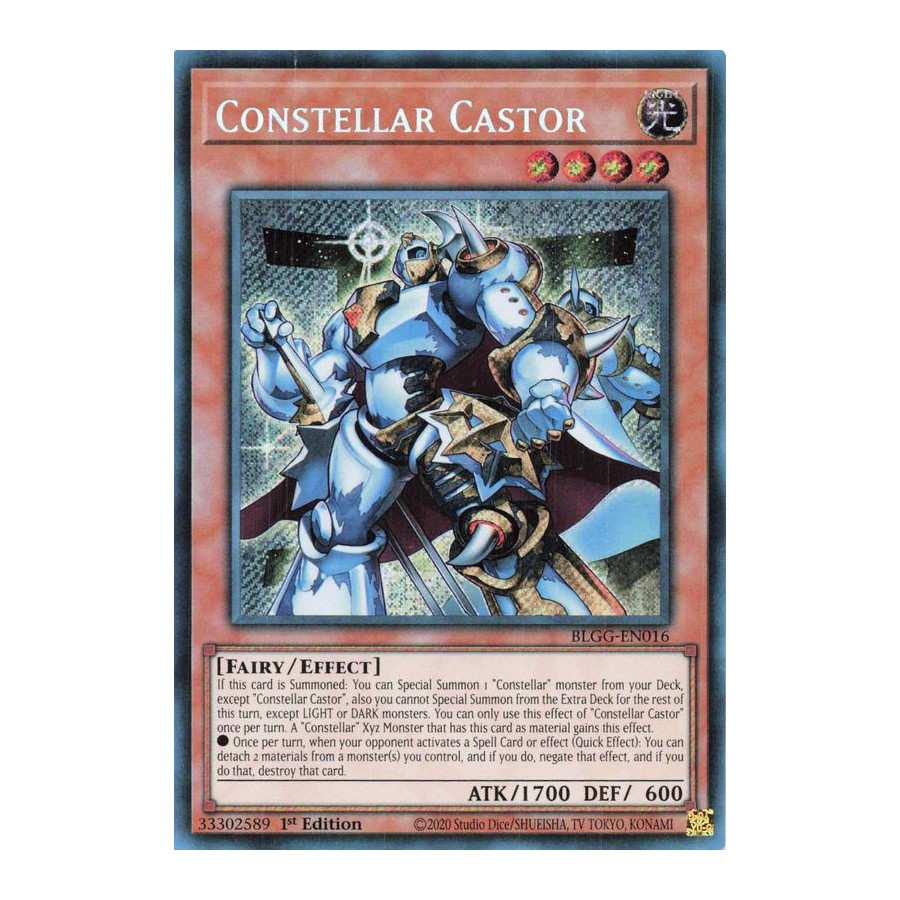 Yu-Gi-Oh TCG BLGG-EN016 SE Constellar Castor Battles of Legend: Glorious Gallery