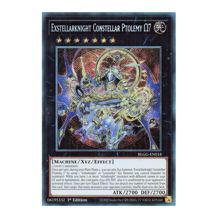 Yu-Gi-Oh TCG BLGG-EN018 SE Exstellarknight Constellar Ptolemy Ω7 Battles of Legend: Glorious Gallery