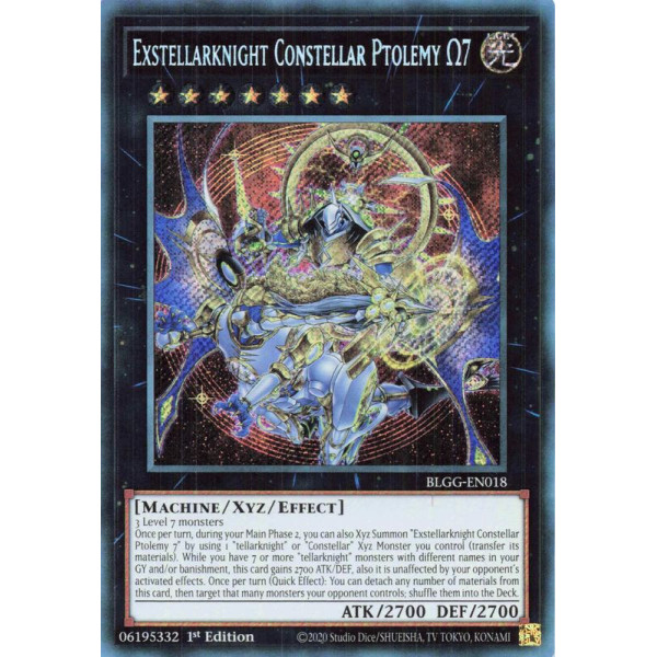 Yu-Gi-Oh TCG BLGG-EN018 SE Exstellarknight Constellar Ptolemy Ω7 Battles of Legend: Glorious Gallery