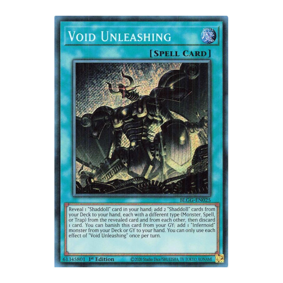Yu-Gi-Oh TCG BLGG-EN025 SE Void Unleashing Battles of Legend: Glorious Gallery