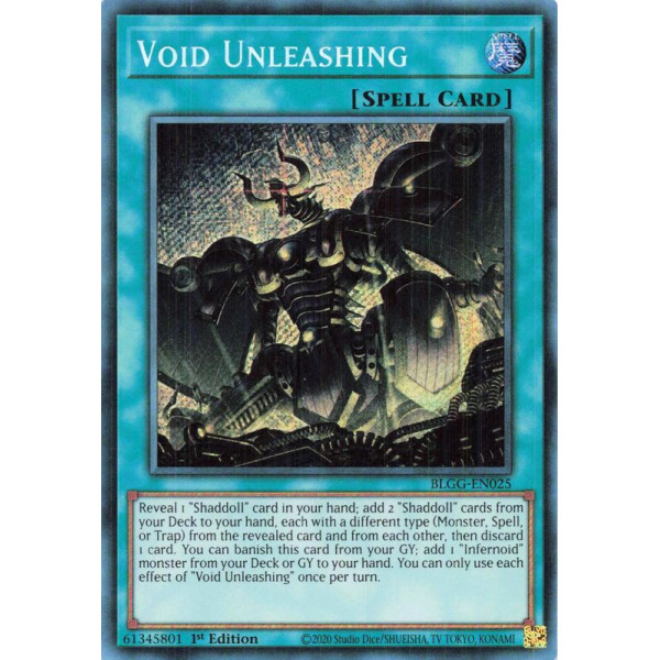 Yu-Gi-Oh TCG BLGG-EN025 SE Void Unleashing Battles of Legend: Glorious Gallery