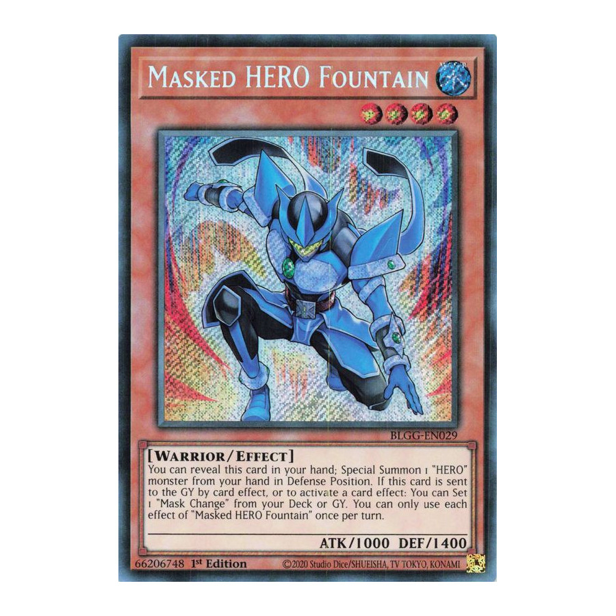 Yu-Gi-Oh TCG BLGG-EN029 SE Masked HERO Fountain Battles of Legend: Glorious Gallery