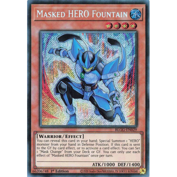 Yu-Gi-Oh TCG BLGG-EN029 SE Masked HERO Fountain Battles of Legend: Glorious Gallery