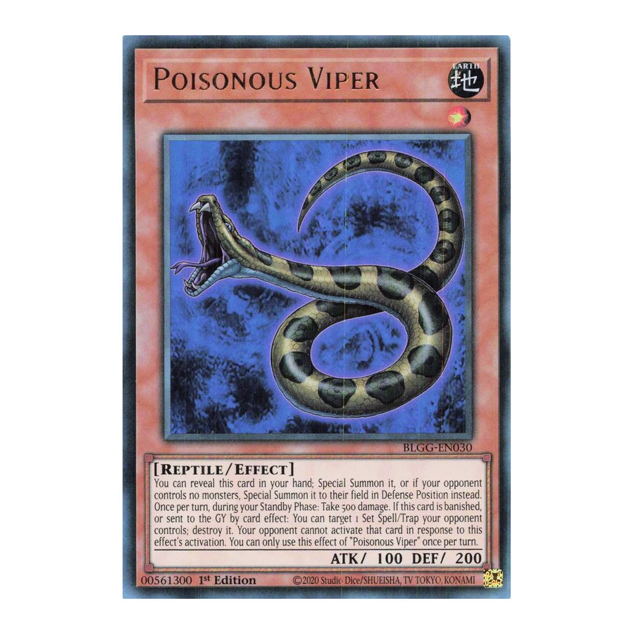 Yu-Gi-Oh TCG BLGG-EN030 UR Poisonous Viper Battles of Legend: Glorious Gallery