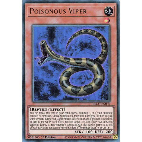 Yu-Gi-Oh TCG BLGG-EN030 UR Poisonous Viper Battles of Legend: Glorious Gallery