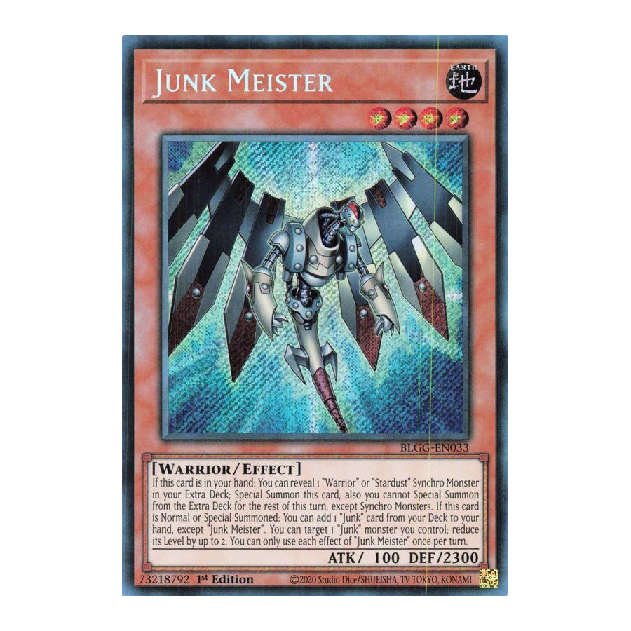 Yu-Gi-Oh TCG BLGG-EN033 SE Junk Meister Battles of Legend: Glorious Gallery