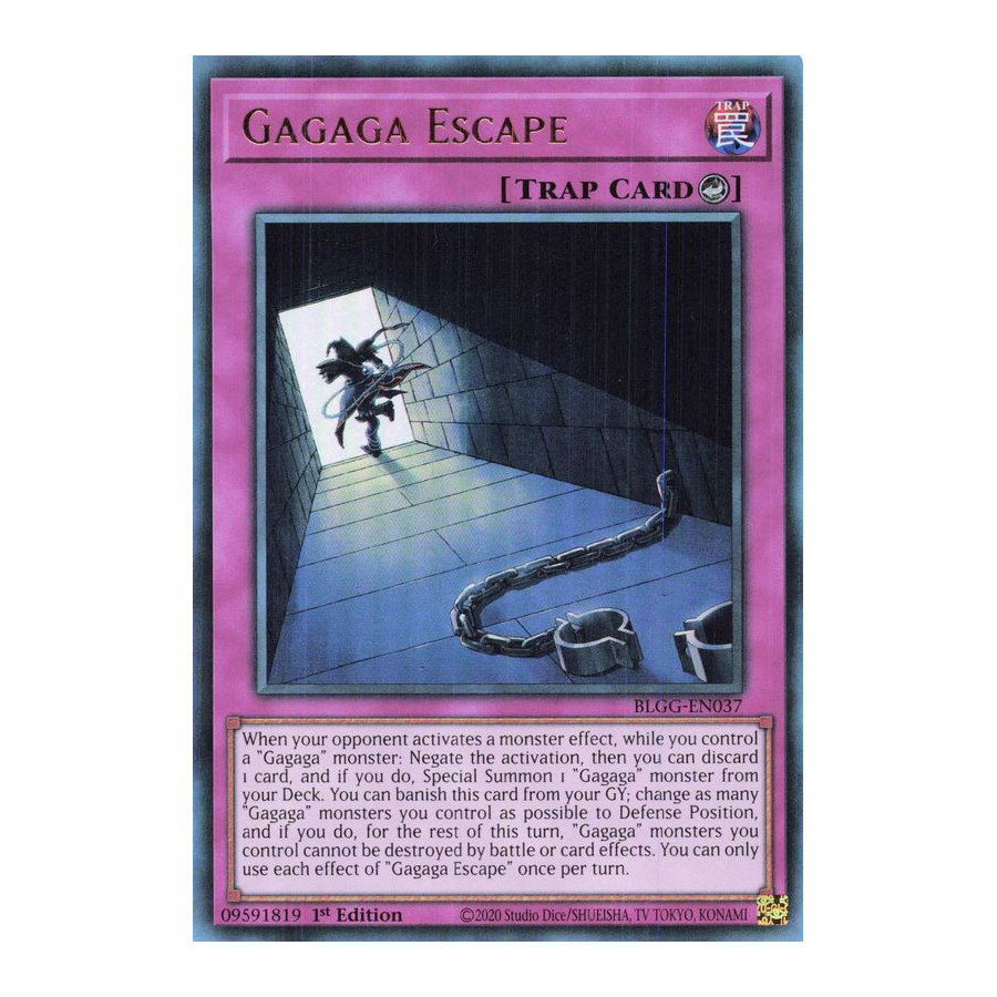 Yu-Gi-Oh TCG BLGG-EN037 UR Gagaga Escape Battles of Legend: Glorious Gallery