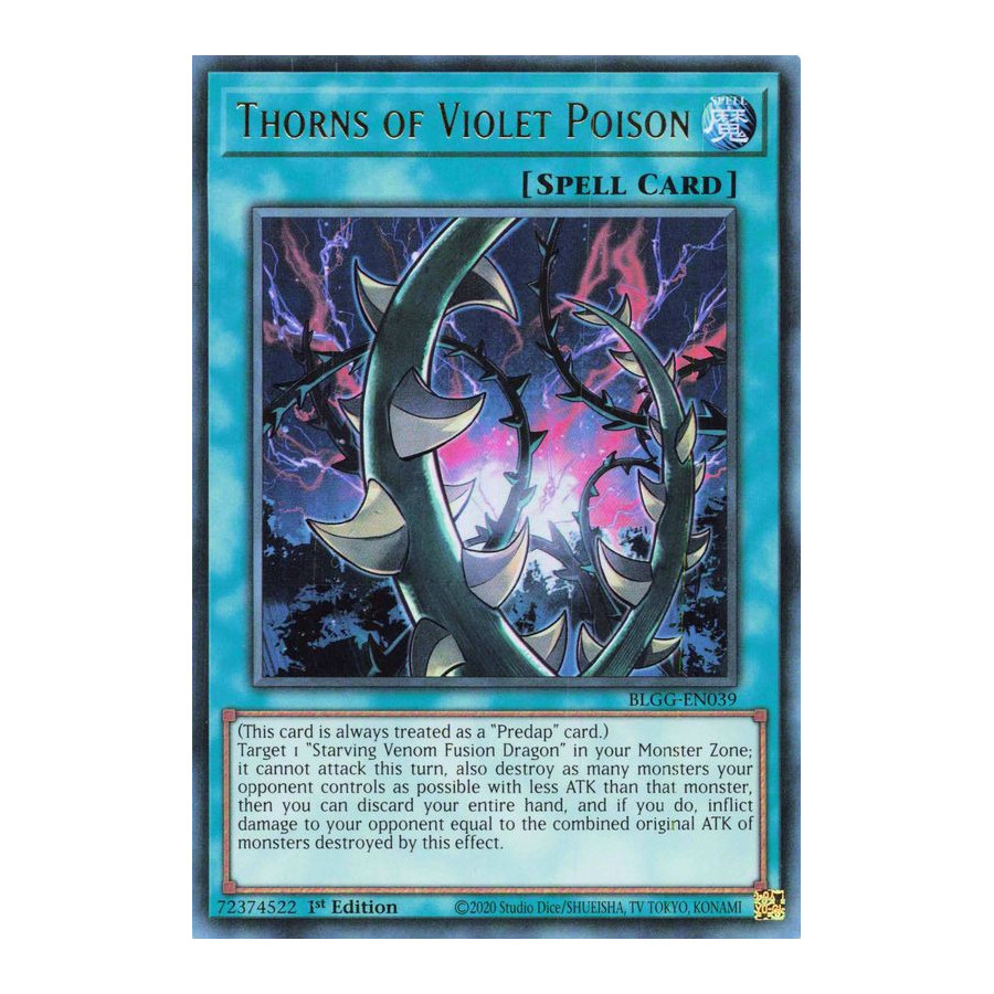 Yu-Gi-Oh TCG BLGG-EN039 UR Thorns of Violet Poison Battles of Legend: Glorious Gallery