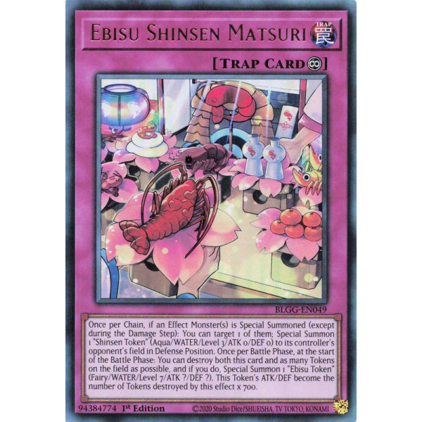 Yu-Gi-Oh TCG BLGG-EN049 UR Ebisu Shinsen Matsuri Battles of Legend: Glorious Gallery