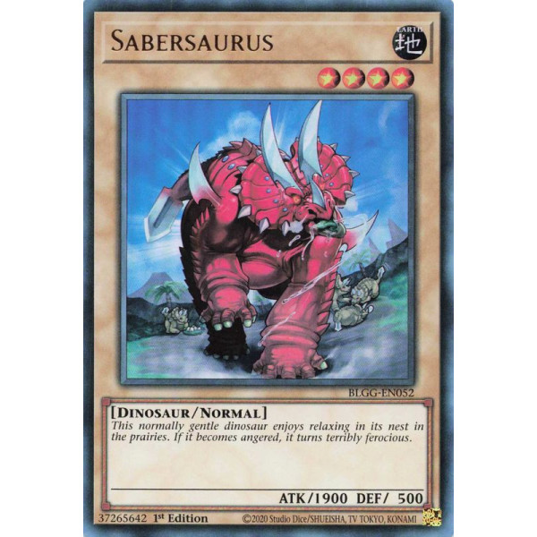 Yu-Gi-Oh TCG BLGG-EN052 UR Sabersaurus Battles of Legend: Glorious Gallery