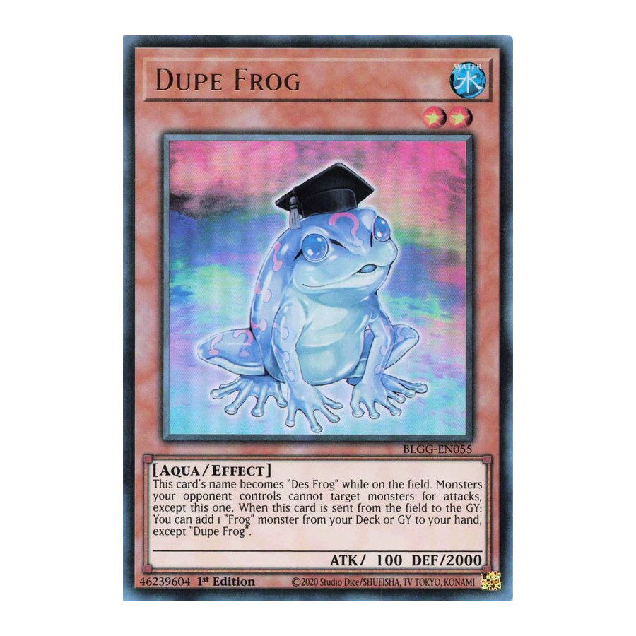Yu-Gi-Oh TCG BLGG-EN055 UR Dupe Frog Battles of Legend: Glorious Gallery