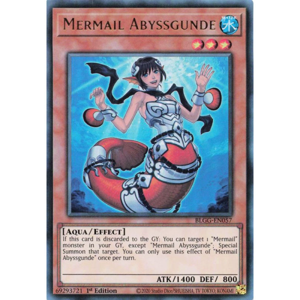 Yu-Gi-Oh TCG BLGG-EN057 UR Mermail Abyssgunde Battles of Legend: Glorious Gallery