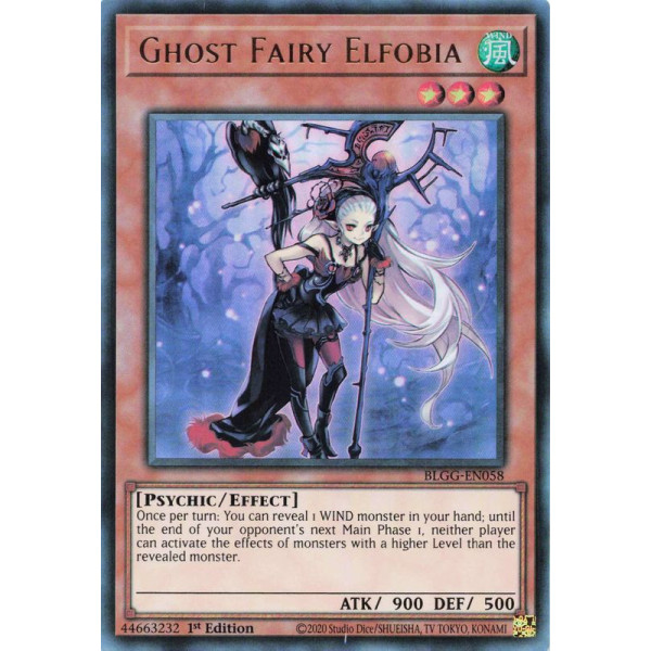 Yu-Gi-Oh TCG BLGG-EN058 UR Ghost Fairy Elfobia Battles of Legend: Glorious Gallery