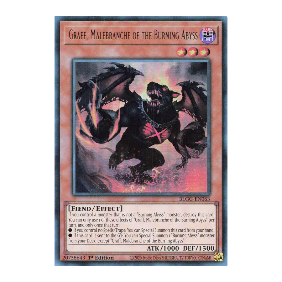 Yu-Gi-Oh TCG BLGG-EN063 UR Graff, Malebranche of the Burning Abyss Battles of Legend: Glorious Gallery