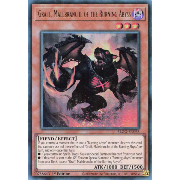 Yu-Gi-Oh TCG BLGG-EN063 UR Graff, Malebranche of the Burning Abyss Battles of Legend: Glorious Gallery