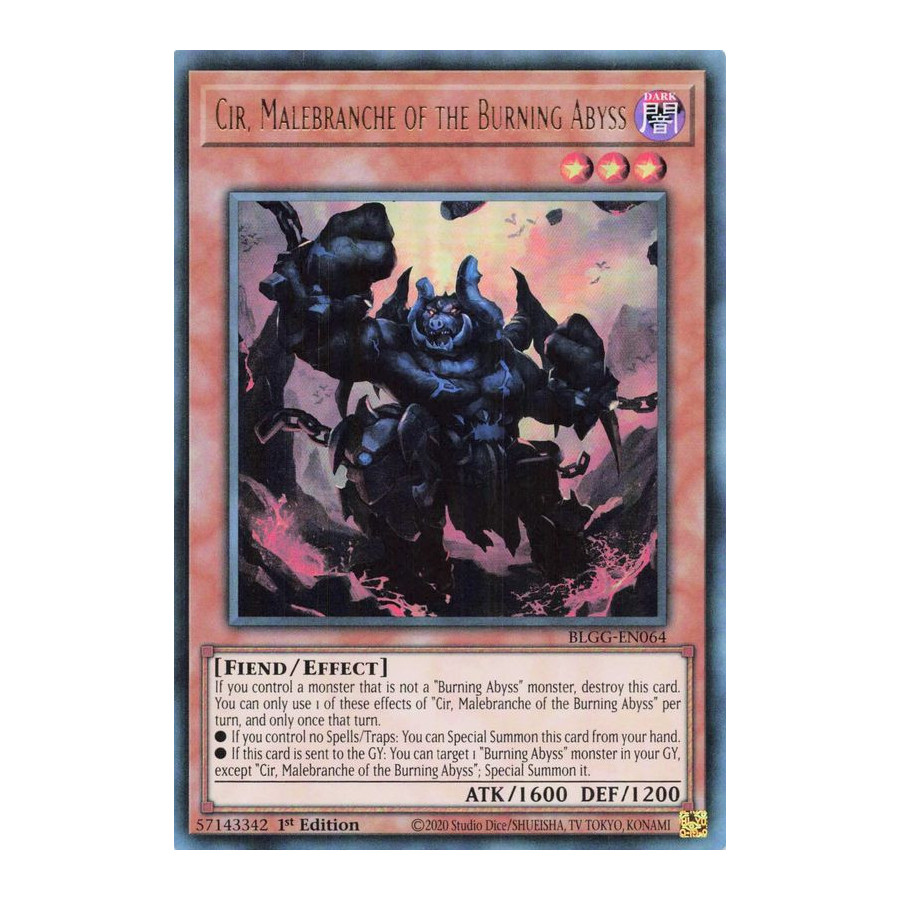 Yu-Gi-Oh TCG BLGG-EN064 UR Cir, Malebranche of the Burning Abyss Battles of Legend: Glorious Gallery