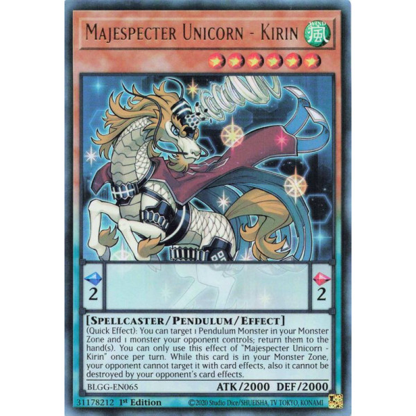Yu-Gi-Oh TCG BLGG-EN065 UR Majespecter Unicorn - Kirin Battles of Legend: Glorious Gallery