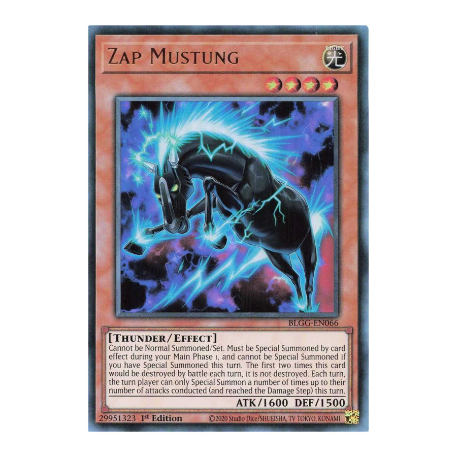 Yu-Gi-Oh TCG BLGG-EN066 UR Zap Mustung Battles of Legend: Glorious Gallery