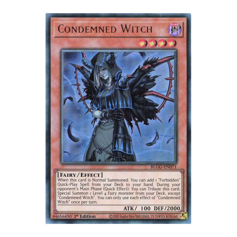 Yu-Gi-Oh TCG BLGG-EN071 UR Condemned Witch Battles of Legend: Glorious Gallery
