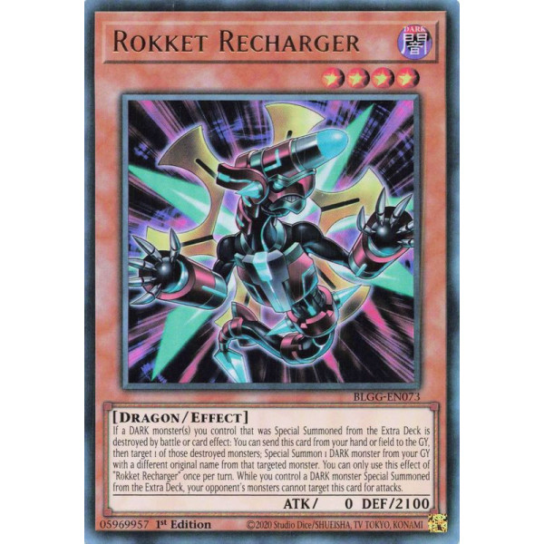 Yu-Gi-Oh TCG BLGG-EN073 UR Rokket Recharger Battles of Legend: Glorious Gallery