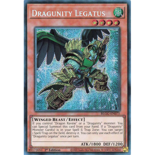 Yu-Gi-Oh TCG BLGG-EN075 SE Dragunity Legatus Battles of Legend: Glorious Gallery
