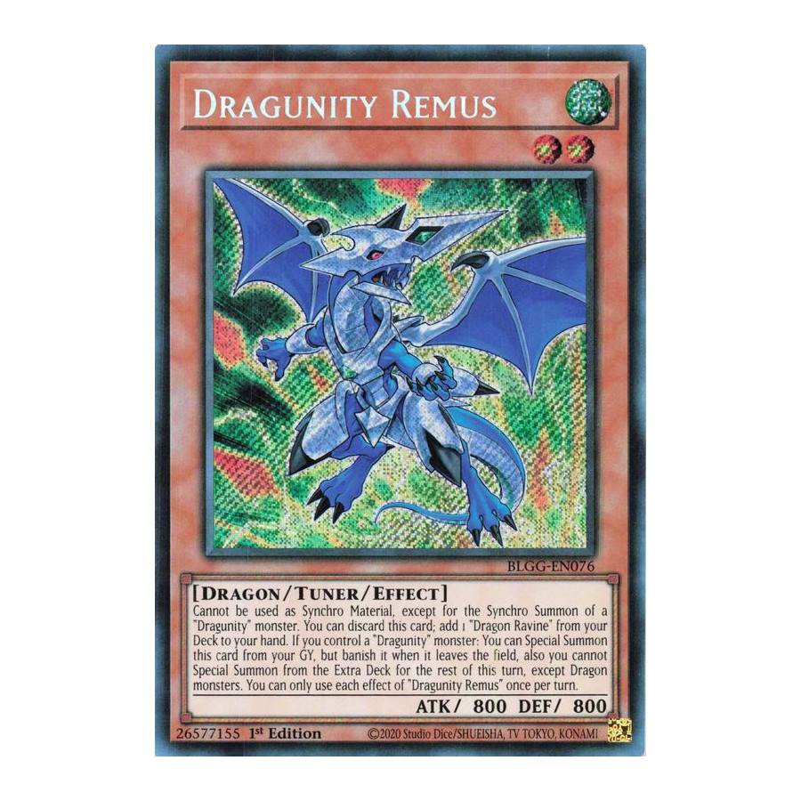 Yu-Gi-Oh TCG BLGG-EN076 SE Dragunity Remus Battles of Legend: Glorious Gallery