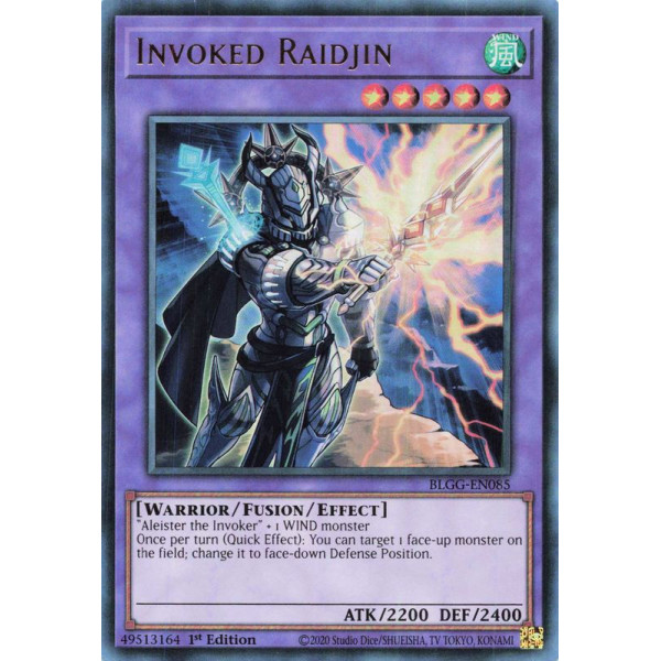 Yu-Gi-Oh TCG BLGG-EN085 UR Invoked Raidjin Battles of Legend: Glorious Gallery