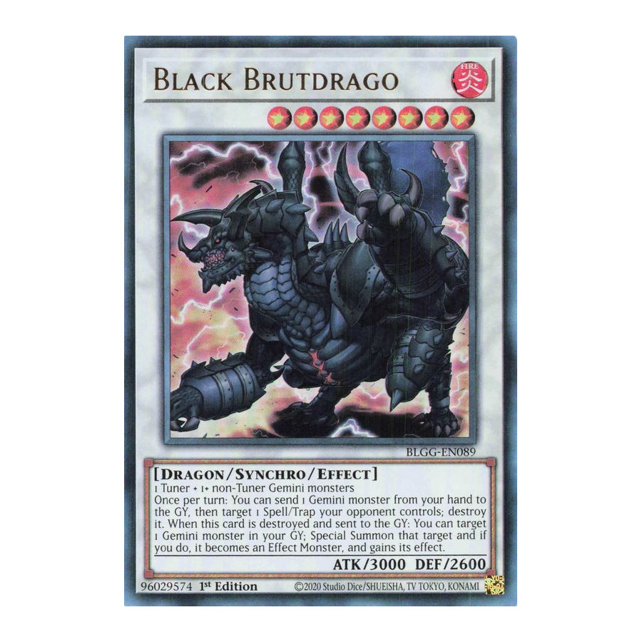 Yu-Gi-Oh TCG BLGG-EN089 UR Black Brutdrago Battles of Legend: Glorious Gallery