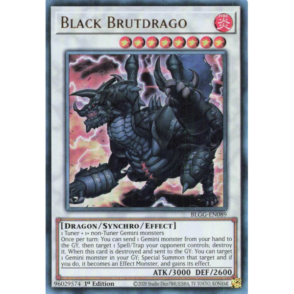 Yu-Gi-Oh TCG BLGG-EN089 UR Black Brutdrago Battles of Legend: Glorious Gallery