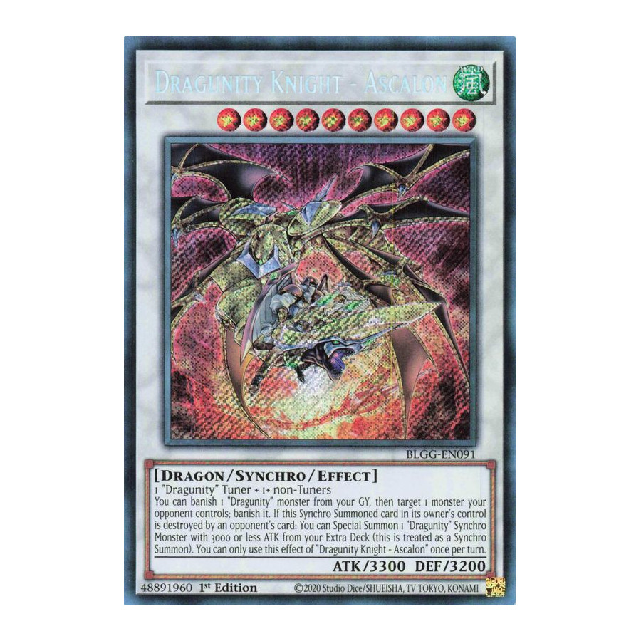 Yu-Gi-Oh TCG BLGG-EN091 SE Dragunity Knight - Ascalon Battles of Legend: Glorious Gallery