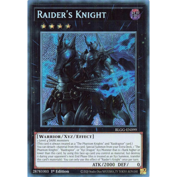 Yu-Gi-Oh TCG BLGG-EN099 SE Raider's Knight Battles of Legend: Glorious Gallery