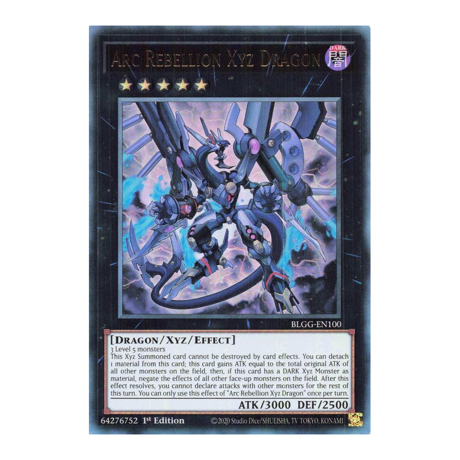 Yu-Gi-Oh TCG BLGG-EN100 UR Arc Rebellion Xyz Dragon Battles of Legend: Glorious Gallery