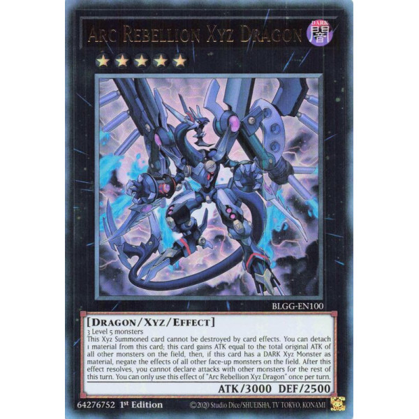 Yu-Gi-Oh TCG BLGG-EN100 UR Arc Rebellion Xyz Dragon Battles of Legend: Glorious Gallery