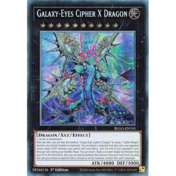 Yu-Gi-Oh TCG BLGG-EN101 SE Galaxy-Eyes Cipher X Dragon Battles of Legend: Glorious Gallery